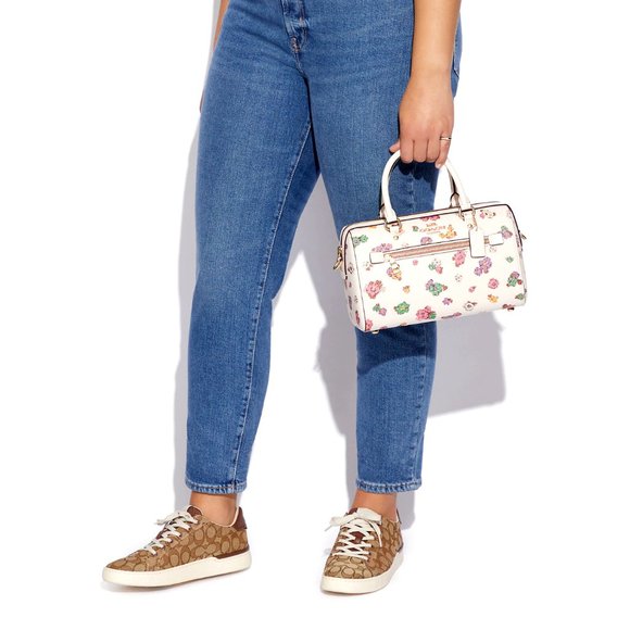 NWT $350 Original COACH Rowan Satchel Spaced Floral Field Print Off White CA229 - Picture 4 of 14